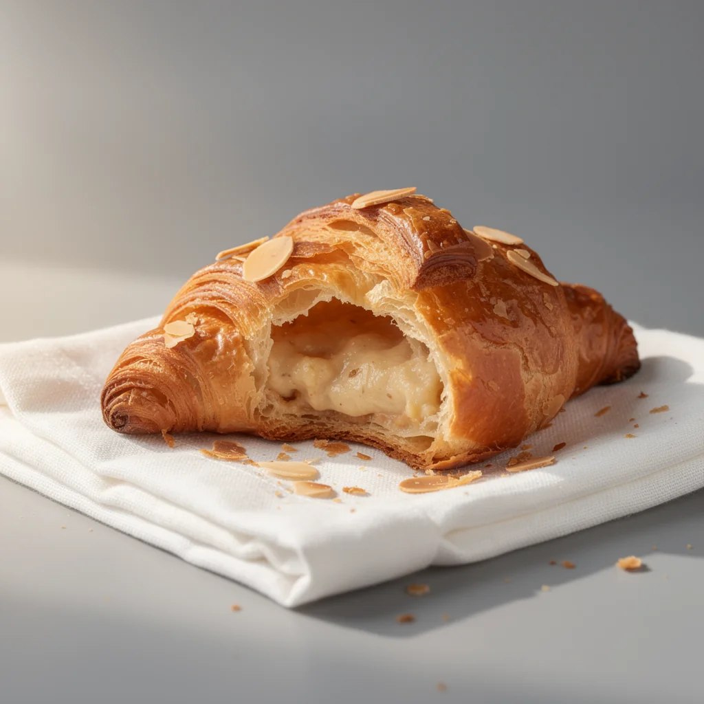 Flaky almond croissant
