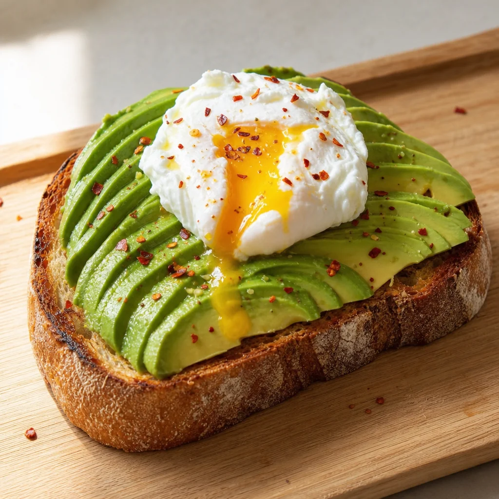 Avocado toast on sourdough bread