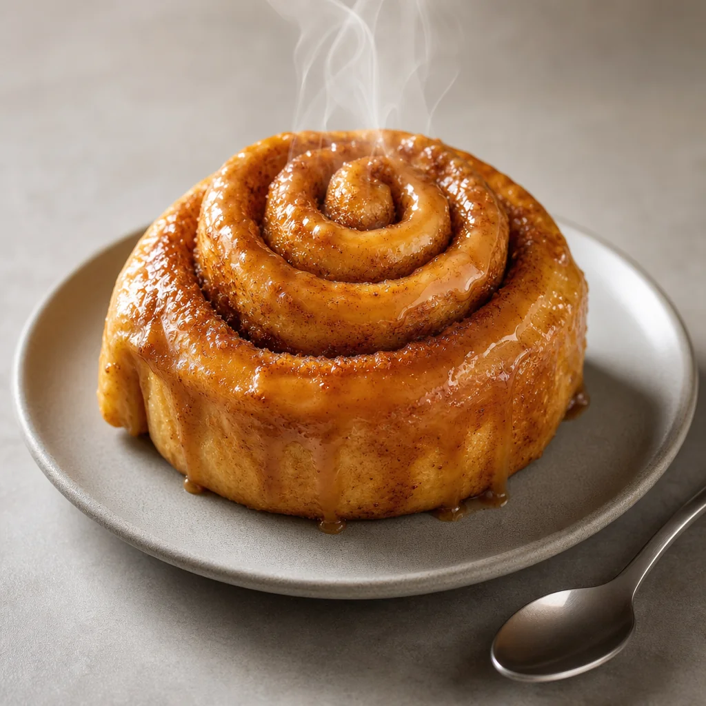 Glazed cinnamon roll
