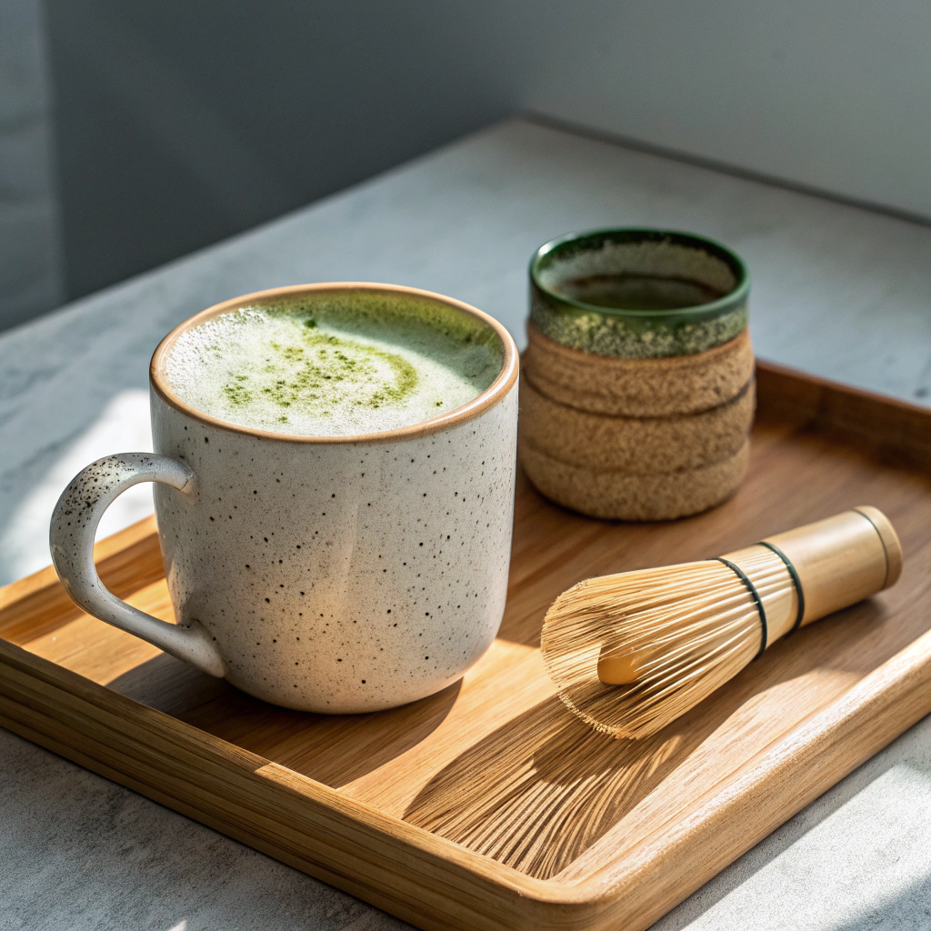 Green matcha latte